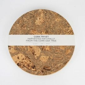 Medium Ice Grey Cork Round Trivet