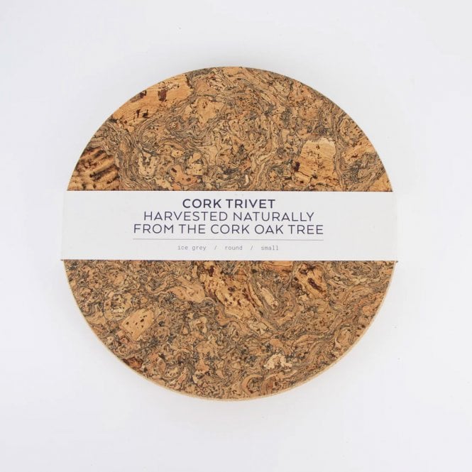 Liga Small Ice Grey Cork Round Trivet