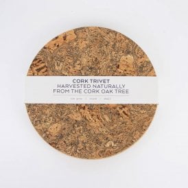 Small Ice Grey Cork Round Trivet
