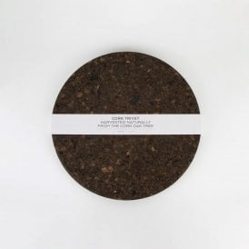 Small Smoked Cork Round Trivet