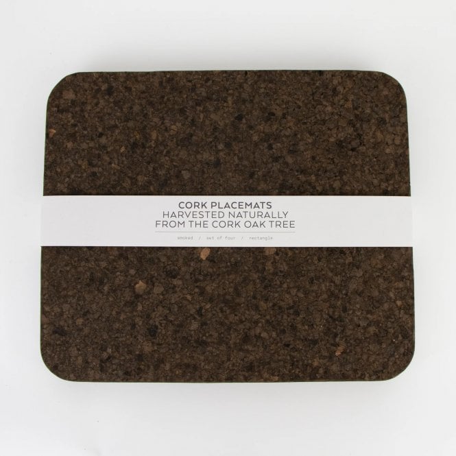 Liga Smoked Cork Rectangular Placemat Set
