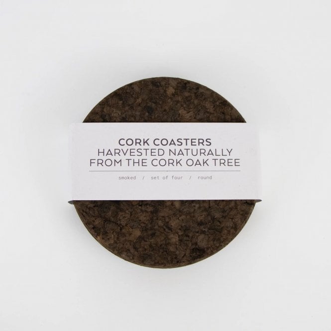 Liga Smoked Cork Round Coaster Set