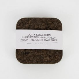 Smoked Cork Square Coaster Set