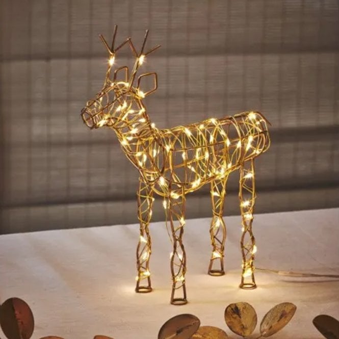 Lightstyle London Gold Wire Reindeer LED Light Decoration