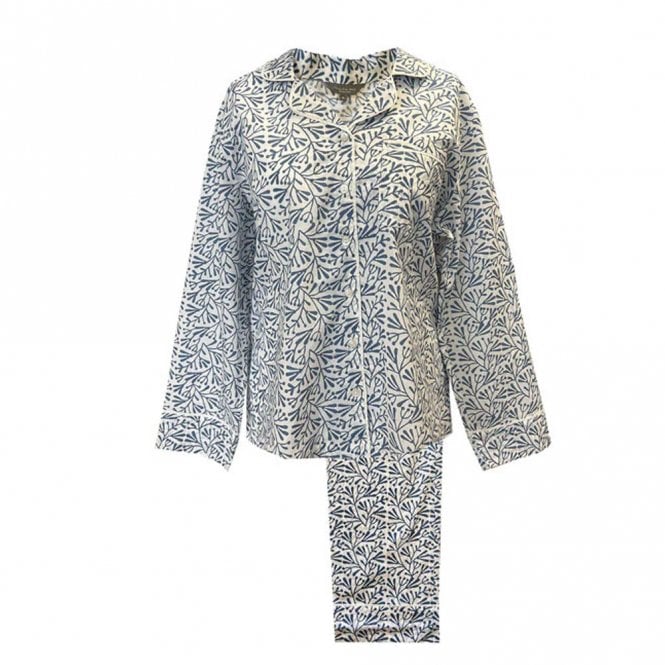 Lime Tree Design Blue Bud Cotton Block Printed Pyjamas
