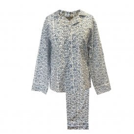 Blue Bud Cotton Block Printed Pyjamas