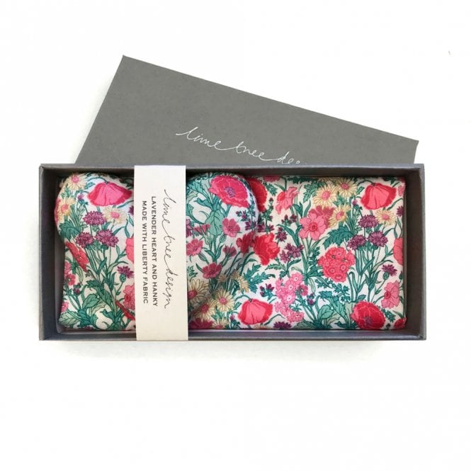 Lime Tree Design Brambling Liberty Tana Lawn™ Box of 1 Lavender Heart & 1 Hanky