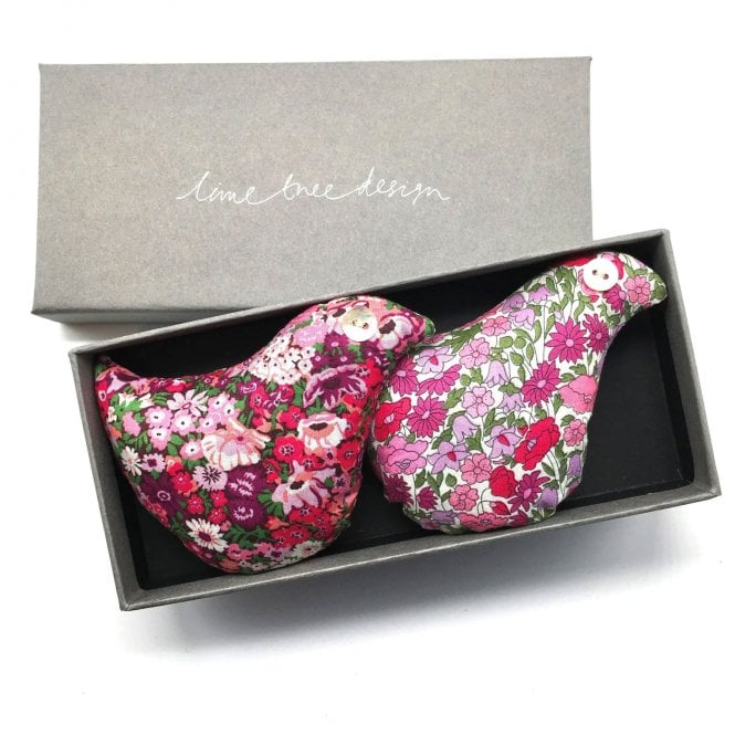 Lime Tree Design Love Birds Liberty Tana Lawn™ Box of 2 Lavender Birds