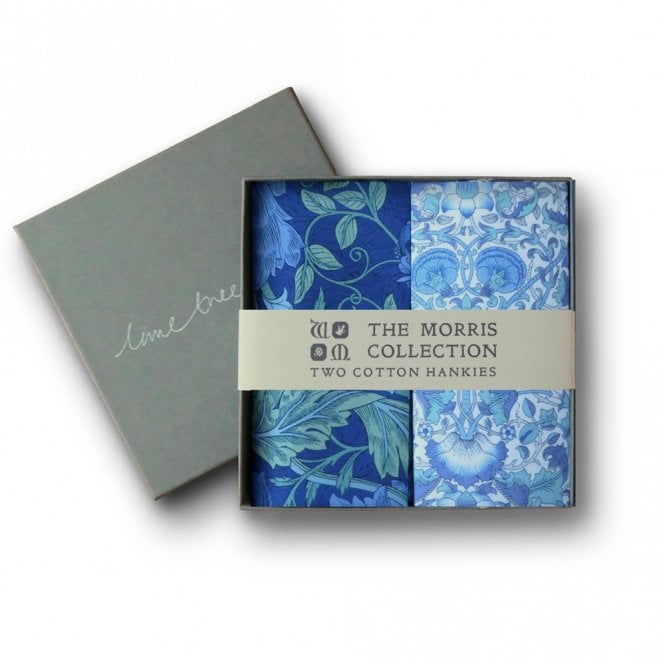 Lime Tree Design March Blue Liberty Tana Lawn™ 2 Hankies in Gift Box