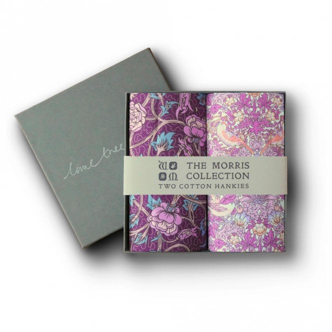Lime Tree Design Morris Rose Liberty Tana Lawn™ 2 Hankies in Gift Box