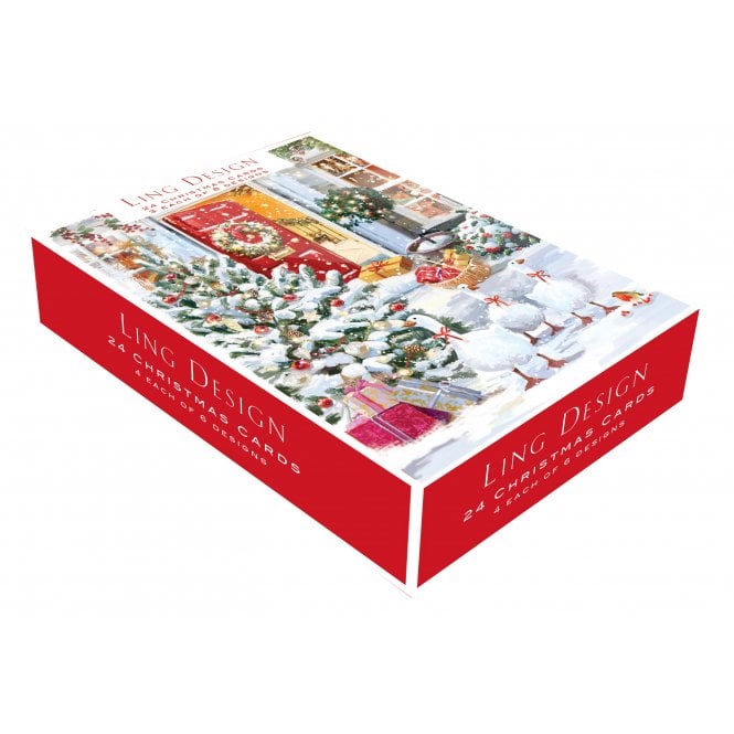 Ling Design Christmas At Home Box of 24 Christmas Cards