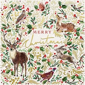 Decorative Animals Pack of 10 Christmas Cards