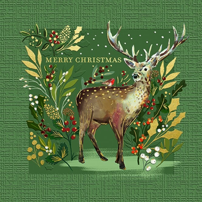 Ling Design Decorative Stag Pack of 10 Christmas Cards