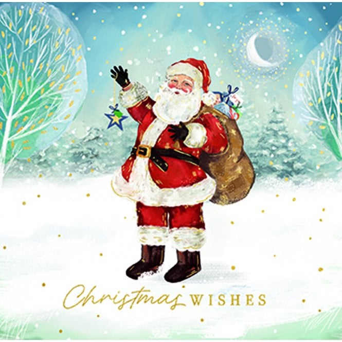 Ling Design Festive Santa Pack of 10 Christmas Cards