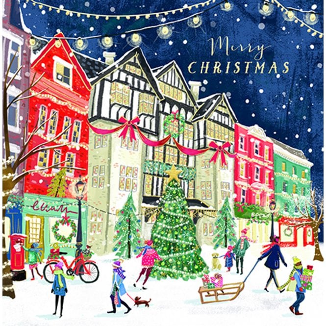 Ling Design Festive Street Pack of 10 Christmas Cards