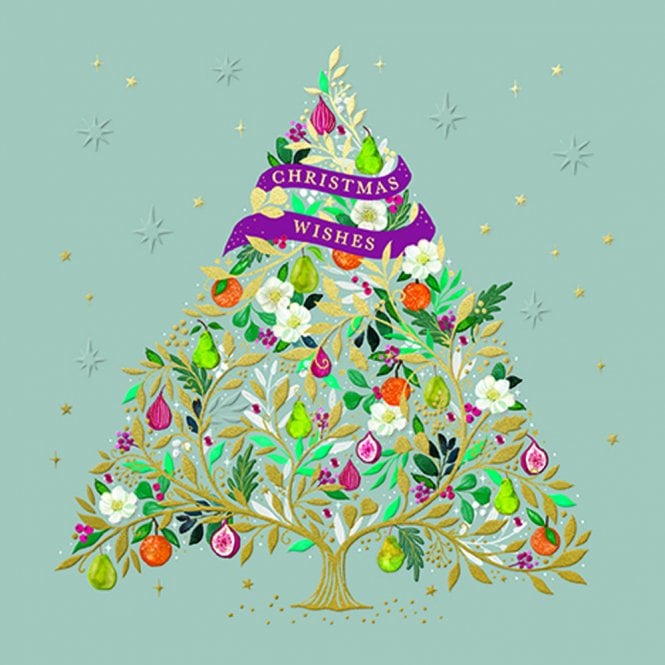 Ling Design Ornate Tree Pack of 5 Luxe Christmas Cards