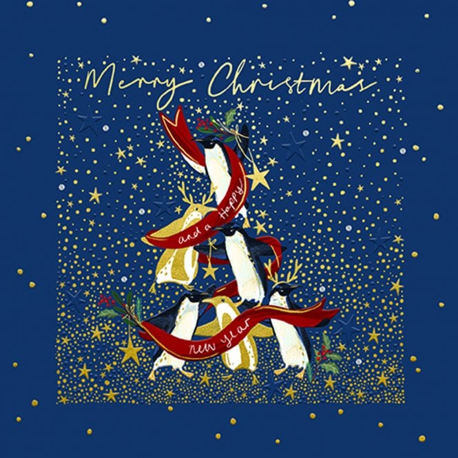 Ling Design Penguin Stack Pack of 5 Luxe Christmas Cards