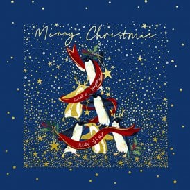 Penguin Stack Pack of 5 Luxe Christmas Cards
