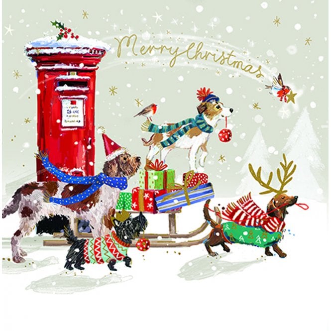 Ling Design Sledging Fun Pack of 10 Christmas Cards