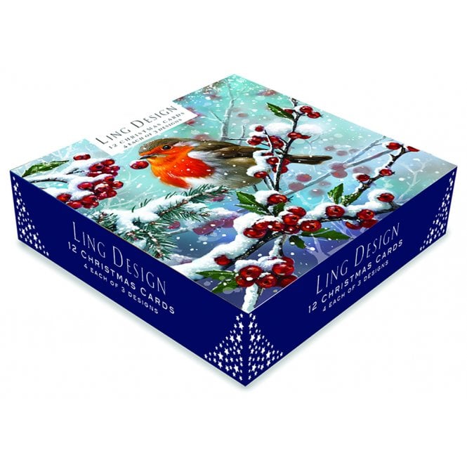 Ling Design Snowy Animals Box of 12 Christmas Cards