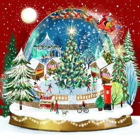 Village Globes Box of 12 Christmas Cards