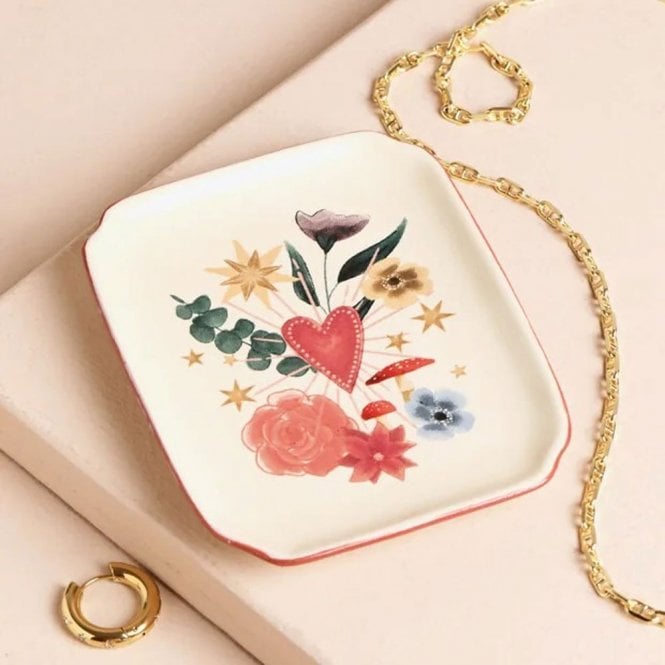 Lisa Angel Cosy Floral Heart Ceramic Trinket Dish