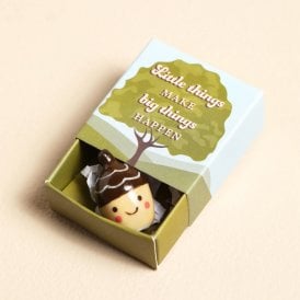 Tiny Matchbox Ceramic Acorn Token