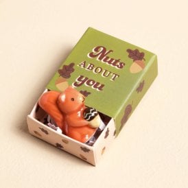 Tiny Matchbox Ceramic Squirrel Token
