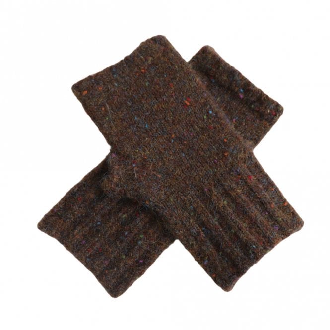 Lua Brown Speckled Fingerless Gloves