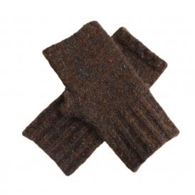 Brown Speckled Fingerless Gloves