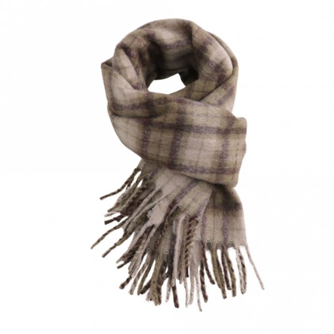 Lua Green Check Tartan Wool Scarf