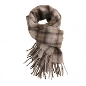 Green Check Tartan Wool Scarf