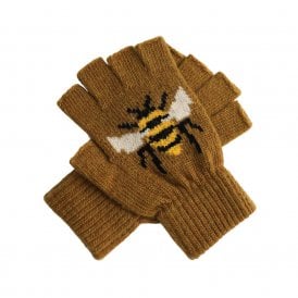 Mustard Bee Fingerless Gloves
