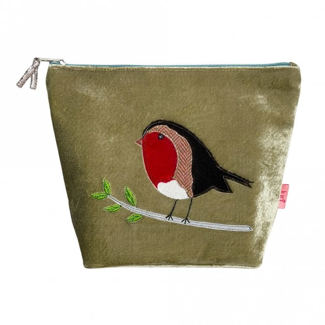 Lua Robin Fennel Velvet Large Cosmetic Purse
