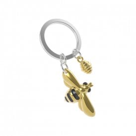 Gold & Black Honey Bee Keyring