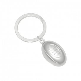 Silver Rugby Ball Keyring