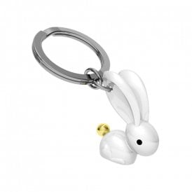 White Bunny Keyring
