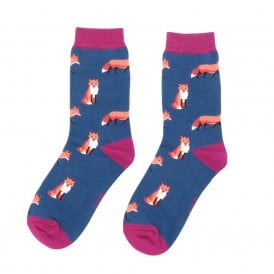 Denim Foxes Ankle Socks