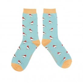 Duck Egg Little Robins Socks