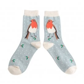 Duck Egg Robin Ankle Socks