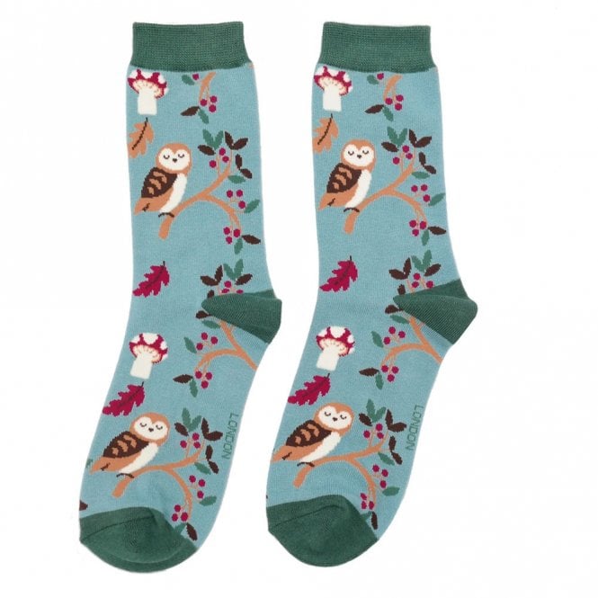 Miss Sparrow Duck Egg Woodland Socks