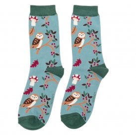 Duck Egg Woodland Socks