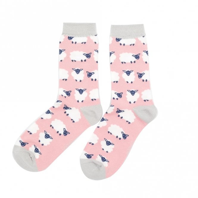 Miss Sparrow Dusky Pink Happy Sheep Ankle Socks