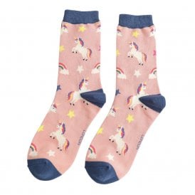 Dusky Pink Unicorn Socks