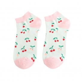 Mint Mini Cherries Trainer Socks