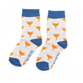 Mr Heron Boy Silver Fox Faces Socks