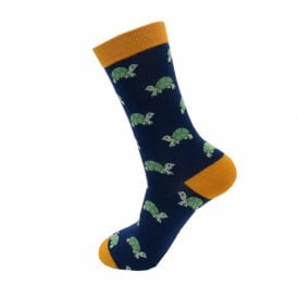 Mr Heron Navy Turtle Ankle Socks