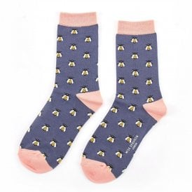 Navy Honey Bees Ankle Socks