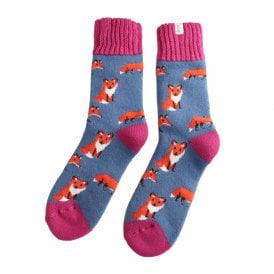 Winter Foxes Denim Socks