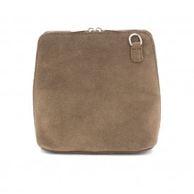 Taupe Suede Crossbody Bag